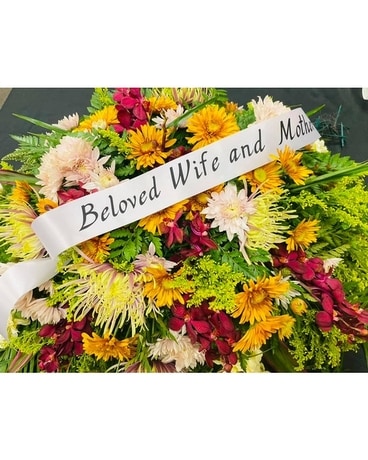 Tropical Fall Casket Funeral Casket Spray Flowers