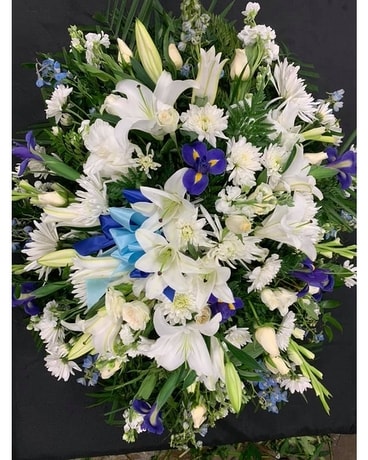 Blue Skies Casket Cover Funeral Casket Spray Flowers