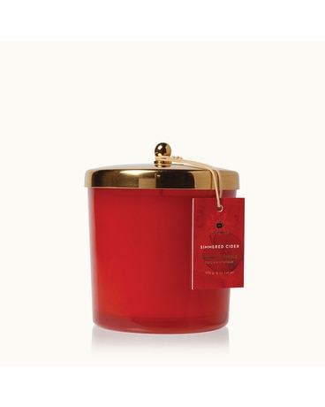 Thymes Simmered Cider Harvest Red Poured Candle Jar Candle