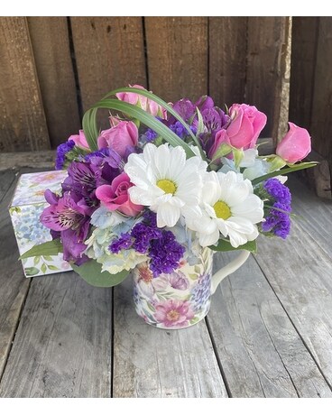 Butterfly Meadow Mug Flower Arrangement