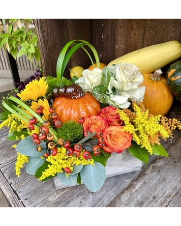 Barn Box Bounty Flower Arrangement