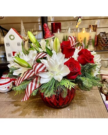Mushroom Holiday Flower Arrangement