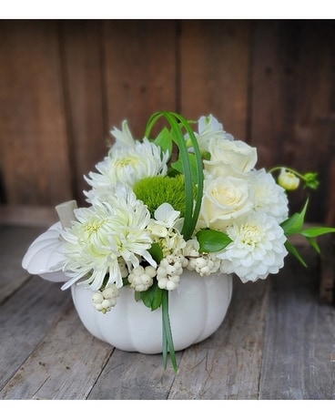 White Pumpkin Flower Arrangement