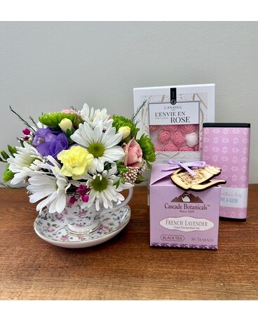 Tea Time With Mom Flower Arrangement