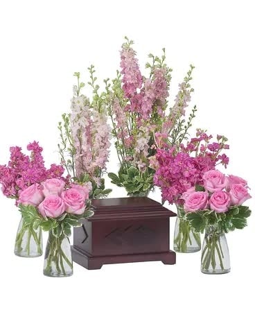 Surrounded by Love in Pink Flower Arrangement