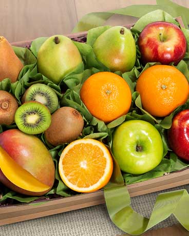 Orchard Fresh Organic Fruit Assortment Flower Arrangement