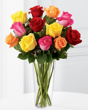 Bright Spark Rose Bouquet Flower Arrangement