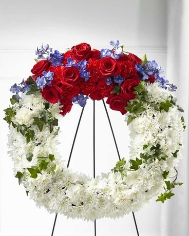 The FTD® Patriotic Passion™ Wreath Flower Arrangement