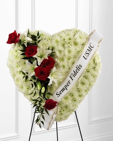 The FTD® Heartfelt Hero™ Standing Heart Flower Arrangement