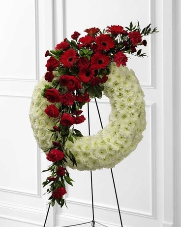 The FTD® Graceful Tribute™ Wreath Flower Arrangement
