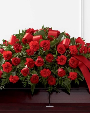 Dearly Departed Casket Spray Flower Arrangement