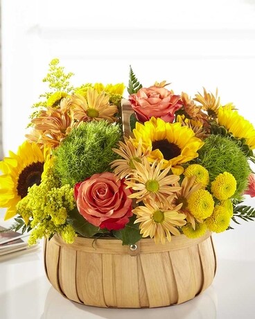 Harvest Sunflower Basket Flower Arrangement
