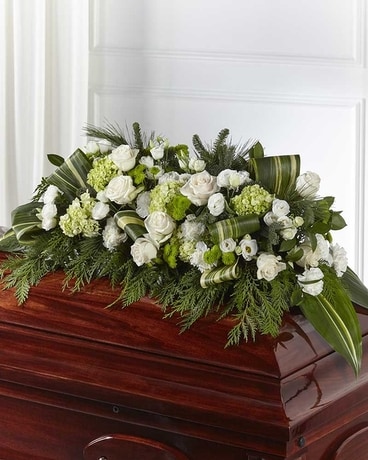 The FTD® Hopeful Gesture Casket™ Spray Flower Arrangement