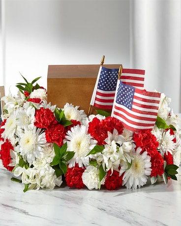 The FTD® Spirit of Patriotism™ Cremation Adornment Flower Arrangement