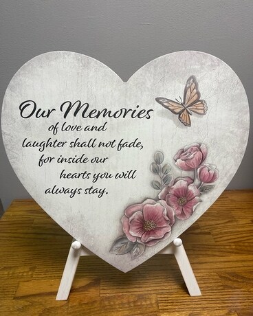 Memories Wooden Plaque Flower Arrangement