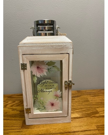 Light Shines Lantern Flower Arrangement