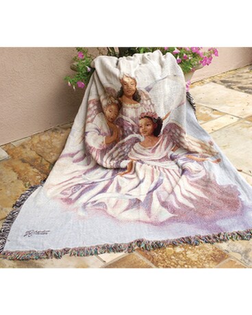 Angelic Trio Tapestry Throw Flower Arrangement