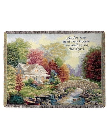 We Will Serve The Lord Tapestry Throw by Thomas Ki Flower Arrangement
