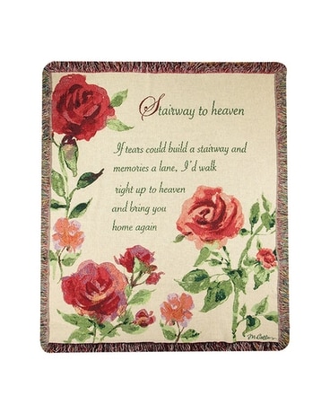 Stairway to Heaven w/ Roses Tapestry Throw Gifts