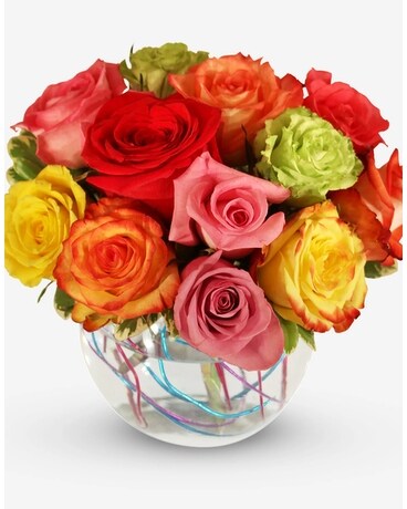 Roses Bubble Bowl Flower Arrangement