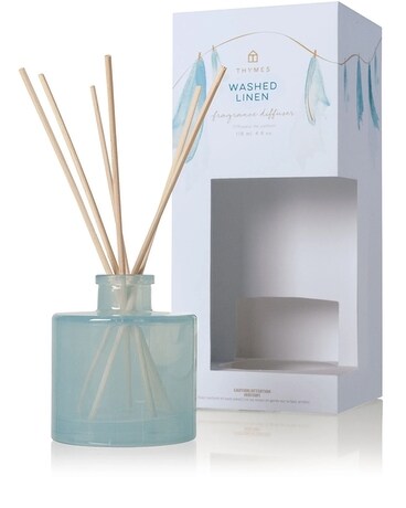 Washed Linen Petite Reed Diffuser Flower Arrangement