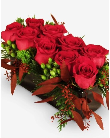 Contemporary Red Roses Flower Arrangement