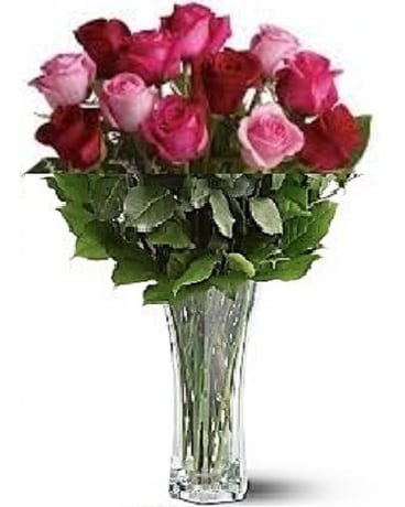12 Long Stem Roses Flower Arrangement