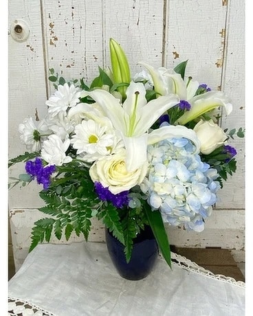 Beautifully Blue Flower Arrangement