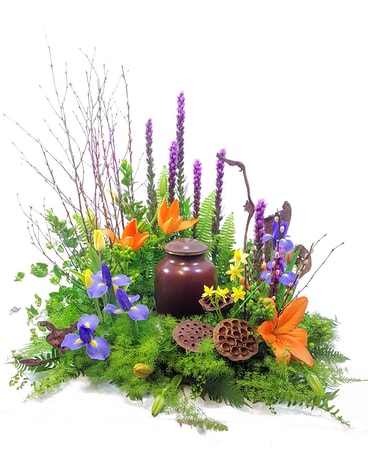 Harmonious Garden Urn Wreath Specialty Arrangement