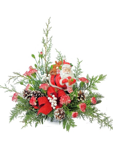 Here Comes Santa Claus Flower Arrangement
