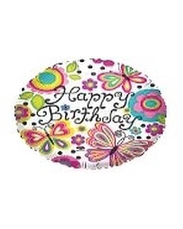 Happy Birthday Balloon Flower Arrangement
