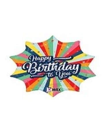 Happy Birthday Balloon Flower Arrangement