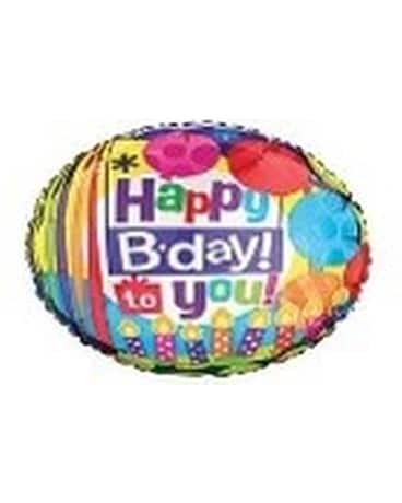Happy Birthday Balloon Flower Arrangement