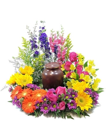 Summer Garden Urn Wreath Specialty Arrangement