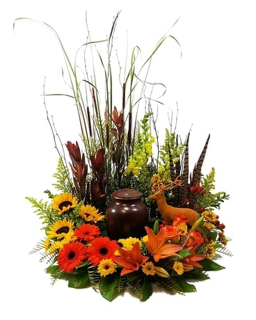 Woodland Sunset Urn Wreath Specialty Arrangement