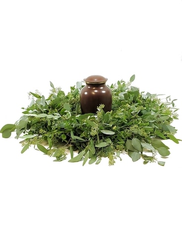 Illustrious Foliage Urn Wreath Specialty Arrangement