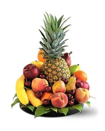 Delightful Fruit Basket Flower Arrangement