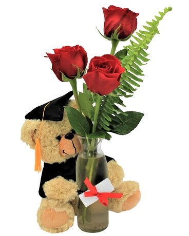 Bear Hugs For The Graduate Flower Arrangement