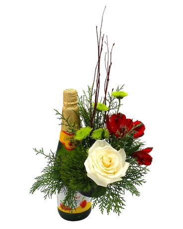 Christmas Bottle Bouquet Flower Arrangement