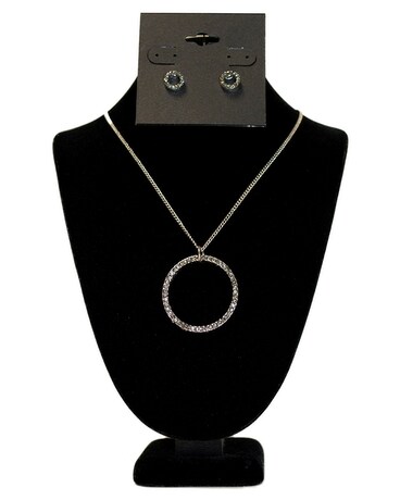 Silver Circle Necklace Set Gifts