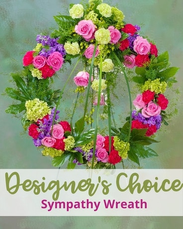 Locker's ExclusiveDesigners Choice Sympathy Wreath Flower Arrangement