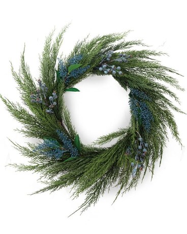 Artificial Wreath With Hints Of Blues Wreath