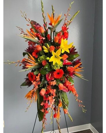 Tropical Heaven Standing Spray Flower Arrangement