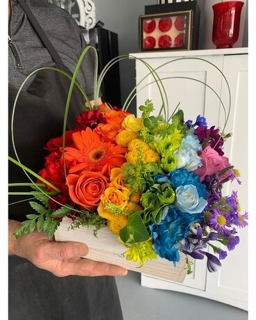 Colors Of The Rainbow Flower Arrangement