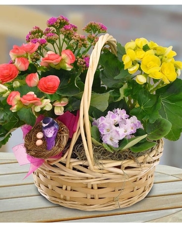 Blooming Garden Basket Flower Arrangement