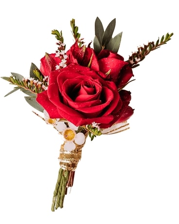 Scarlet Boutonniere Flower Arrangement