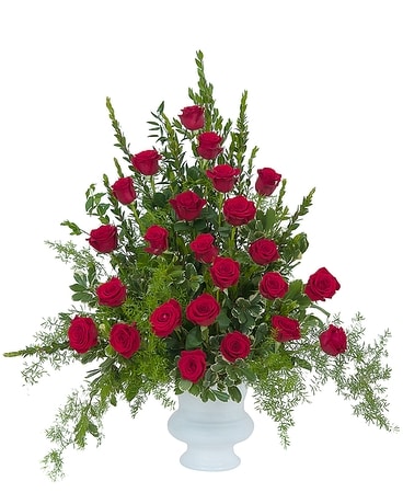 Royal Rose Urn Funeral Arrangement