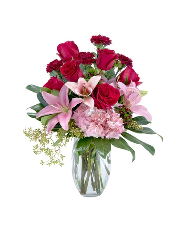 Blushing Rose Flower Arrangement