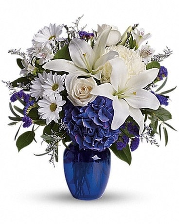 Beautiful In Blue Flower Arrangement