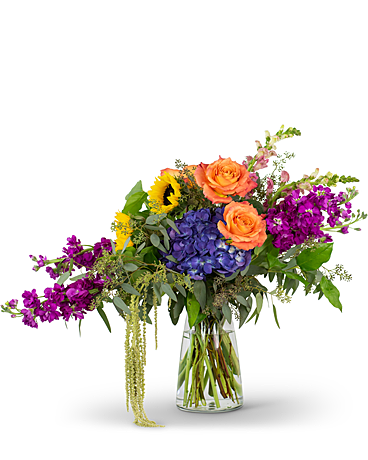 Naturally Prismatic Vase Flower Arrangement